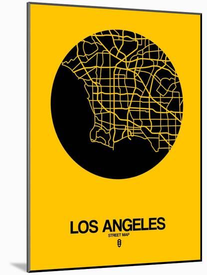 Los Angeles Street Map Yellow-null-Mounted Art Print