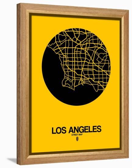 Los Angeles Street Map Yellow-null-Framed Stretched Canvas