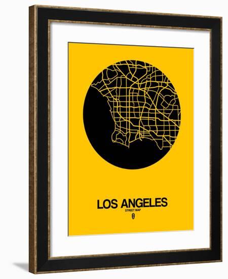 Los Angeles Street Map Yellow-NaxArt-Framed Art Print