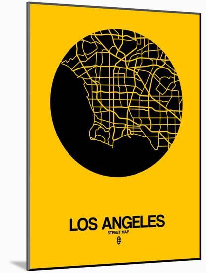 Los Angeles Street Map Yellow-NaxArt-Mounted Art Print