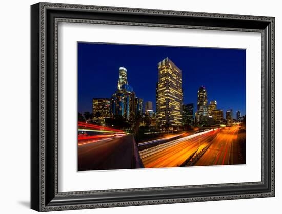 Los Angeles Sunset Skyline-null-Framed Art Print