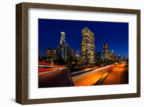 Los Angeles Sunset Skyline-null-Framed Art Print