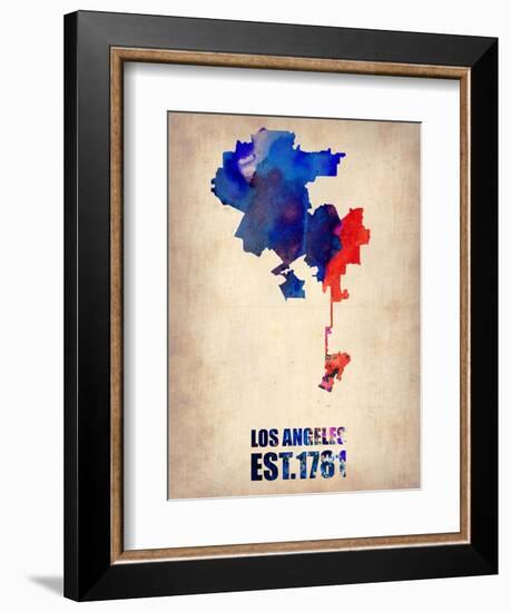 Los Angeles Watercolor Map 1-NaxArt-Framed Art Print