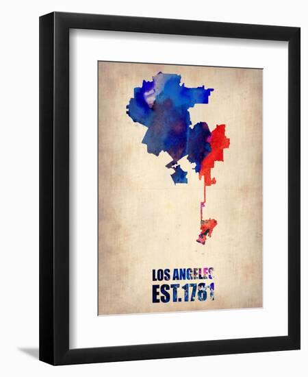 Los Angeles Watercolor Map 1-NaxArt-Framed Art Print