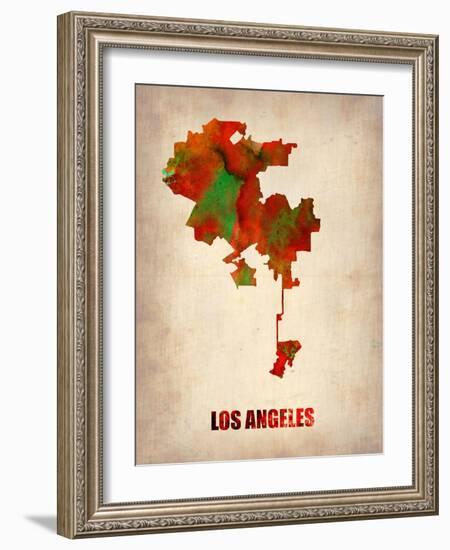 Los Angeles Watercolor Map-NaxArt-Framed Art Print