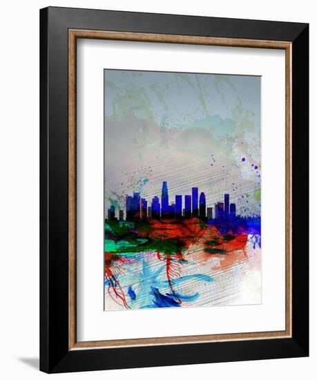 Los Angeles Watercolor Skyline 1-NaxArt-Framed Art Print