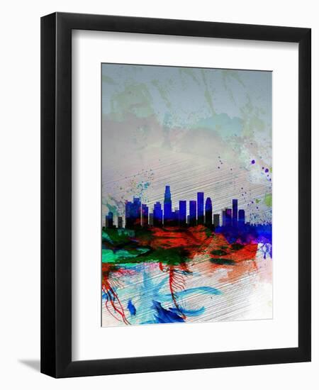 Los Angeles Watercolor Skyline 1-NaxArt-Framed Art Print