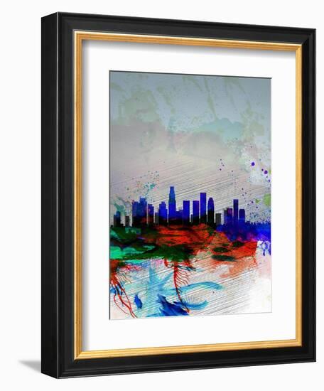 Los Angeles Watercolor Skyline 1-NaxArt-Framed Art Print