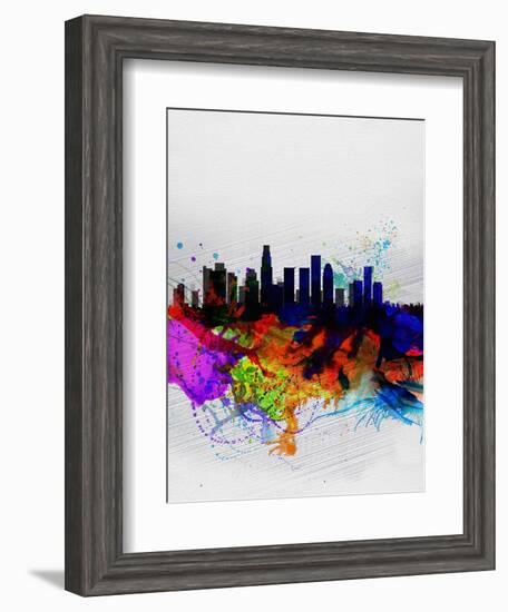 Los Angeles Watercolor Skyline 2-NaxArt-Framed Art Print