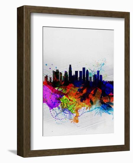 Los Angeles Watercolor Skyline 2-NaxArt-Framed Art Print