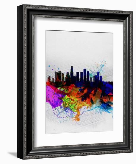 Los Angeles Watercolor Skyline 2-NaxArt-Framed Art Print