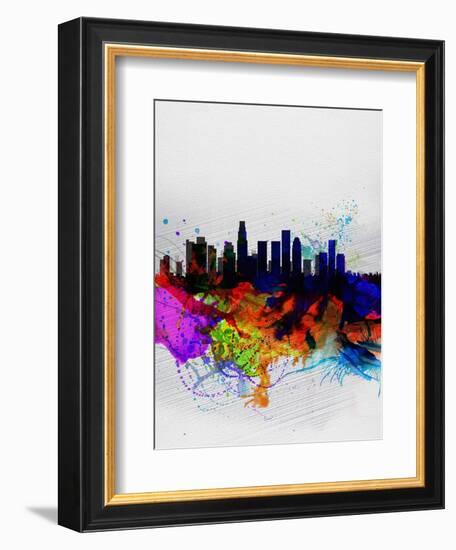 Los Angeles Watercolor Skyline 2-NaxArt-Framed Art Print