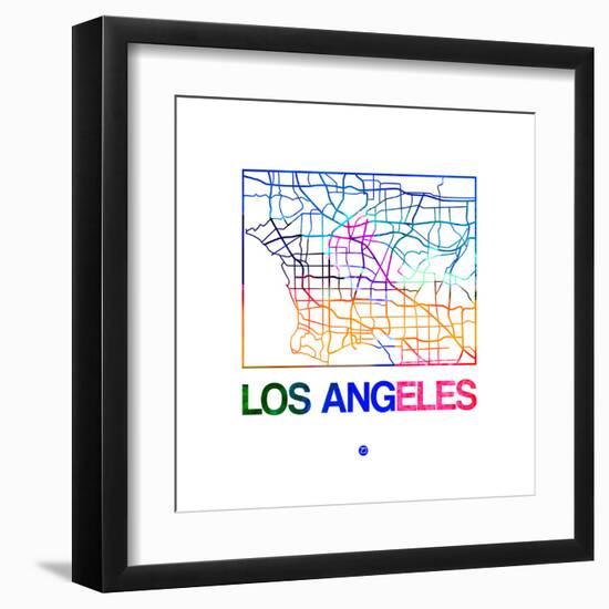 Los Angeles Watercolor Street Map-NaxArt-Framed Art Print