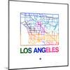 Los Angeles Watercolor Street Map-NaxArt-Mounted Art Print