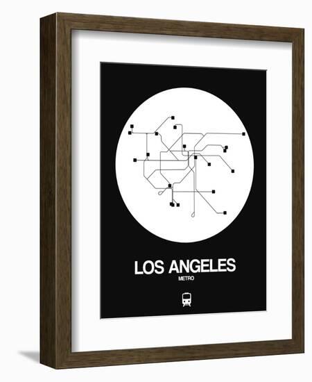 Los Angeles White Subway Map-NaxArt-Framed Art Print