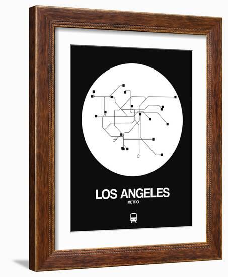 Los Angeles White Subway Map-NaxArt-Framed Art Print