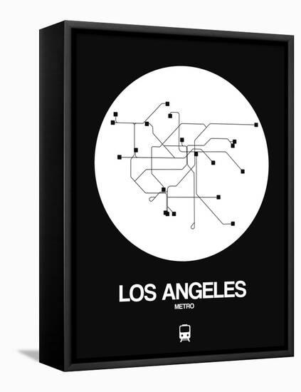 Los Angeles White Subway Map-NaxArt-Framed Stretched Canvas