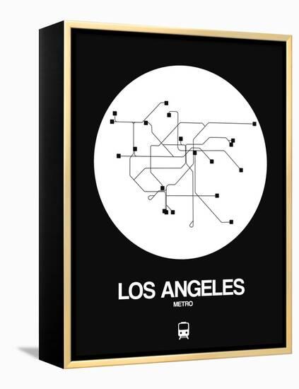 Los Angeles White Subway Map-NaxArt-Framed Stretched Canvas