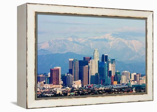 Los Angeles with Snowy Mountains in the Background-Andy777-Framed Premier Image Canvas