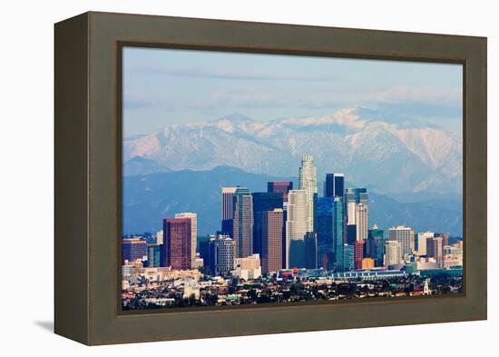 Los Angeles with Snowy Mountains in the Background-Andy777-Framed Premier Image Canvas