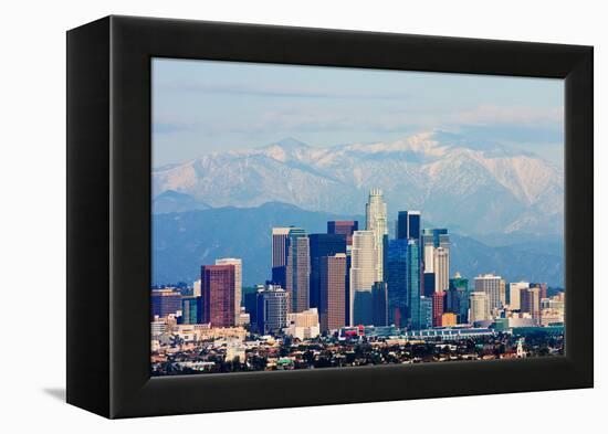 Los Angeles with Snowy Mountains in the Background-Andy777-Framed Premier Image Canvas