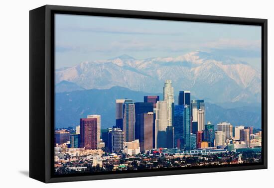 Los Angeles with Snowy Mountains in the Background-Andy777-Framed Premier Image Canvas