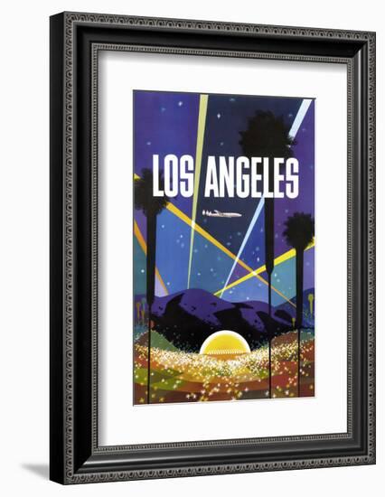 Los Angeles-Vintage Poster-Framed Art Print