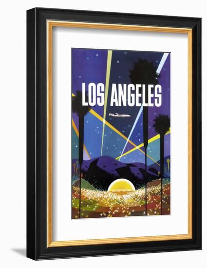 Los Angeles-Vintage Poster-Framed Art Print