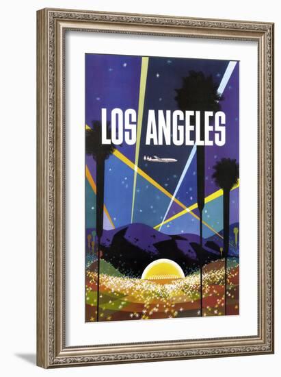 Los Angeles-Vintage Poster-Framed Art Print