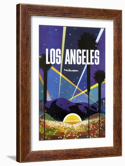 Los Angeles-Vintage Poster-Framed Art Print