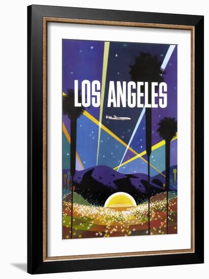 Los Angeles-Vintage Poster-Framed Art Print