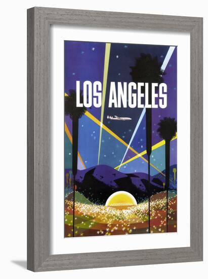 Los Angeles-Vintage Poster-Framed Art Print