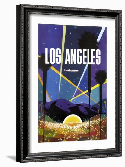 Los Angeles-Vintage Poster-Framed Art Print