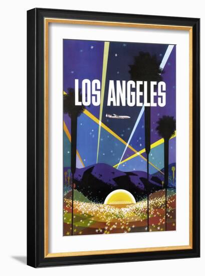 Los Angeles-Vintage Poster-Framed Art Print