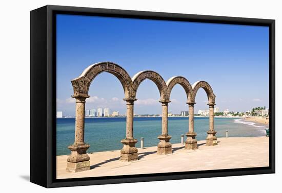Los Arcos Amphitheater at Pacific Ocean in Puerto Vallarta, Mexico-elenathewise-Framed Premier Image Canvas