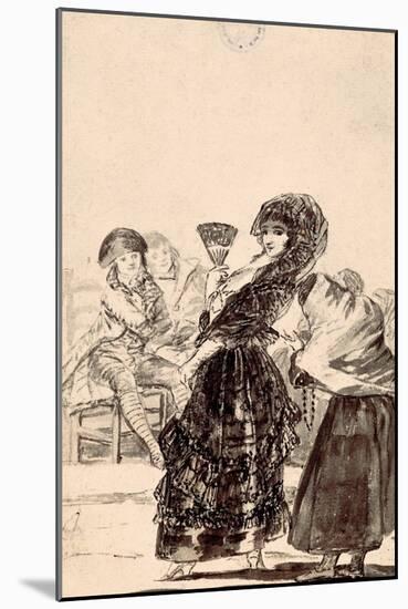 Los Caprichos: May God Forgive Her, She Was Her Mother , 1797-98 (Etching)-Francisco Jose de Goya y Lucientes-Mounted Giclee Print