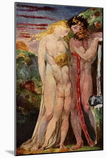 Los, Enitharmon and Orc by William Blake-William Blake-Mounted Giclee Print