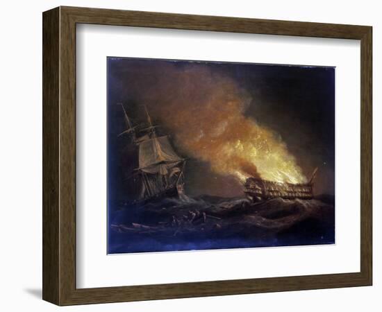 Loss of an Indiaman Ship, the 'Kent', on March 1, 1825, End of the Fire, in the Bay of Biscay-Thomas Luny-Framed Giclee Print