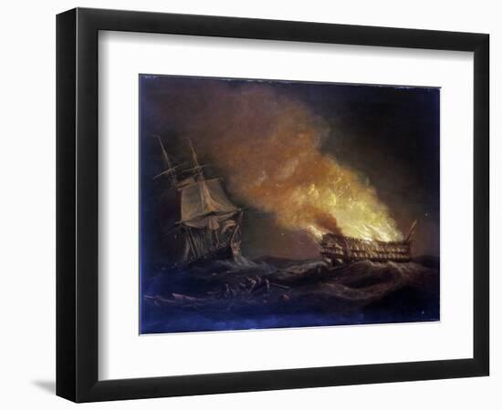 Loss of an Indiaman Ship, the 'Kent', on March 1, 1825, End of the Fire, in the Bay of Biscay-Thomas Luny-Framed Giclee Print