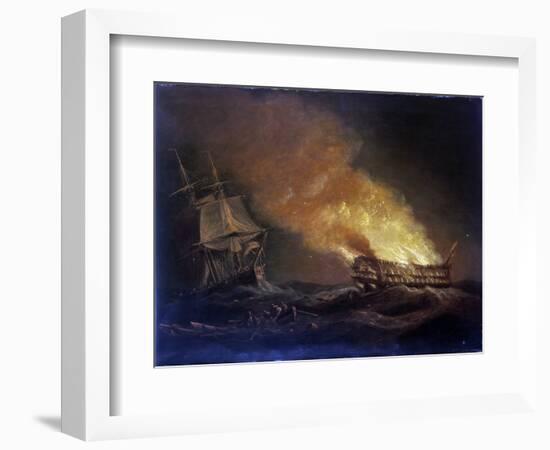 Loss of an Indiaman Ship, the 'Kent', on March 1, 1825, End of the Fire, in the Bay of Biscay-Thomas Luny-Framed Giclee Print