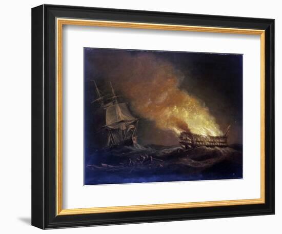 Loss of an Indiaman Ship, the 'Kent', on March 1, 1825, End of the Fire, in the Bay of Biscay-Thomas Luny-Framed Giclee Print