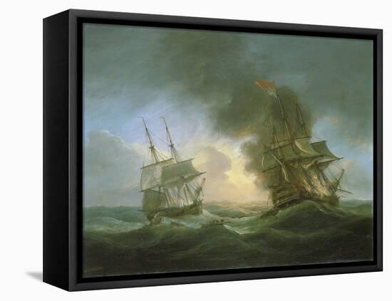Loss of an Indiaman Ship, the 'Kent', on March 1, 1825, the Start of the Fire, in the Bay of Biscay-Thomas Luny-Framed Premier Image Canvas
