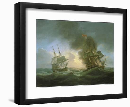 Loss of an Indiaman Ship, the 'Kent', on March 1, 1825, the Start of the Fire, in the Bay of Biscay-Thomas Luny-Framed Giclee Print