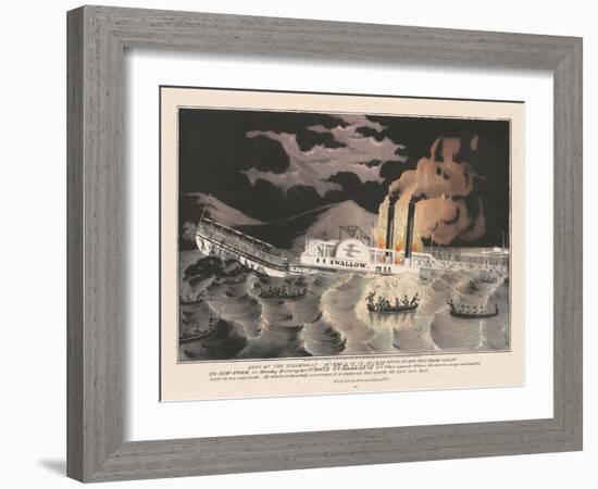 Loss of the Steamboat Swallow, While on her trip from Albany to New York, 1845-Nathaniel Currier-Framed Giclee Print