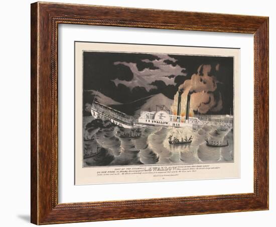 Loss of the Steamboat Swallow, While on her trip from Albany to New York, 1845-Nathaniel Currier-Framed Giclee Print