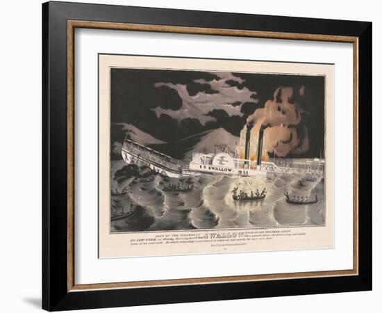 Loss of the Steamboat Swallow, While on her trip from Albany to New York, 1845-Nathaniel Currier-Framed Giclee Print