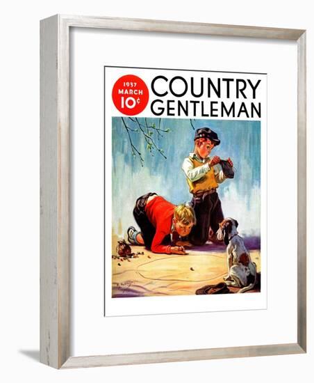 "Lost All His Marbles," Country Gentleman Cover, March 1, 1937-Henry Hintermeister-Framed Giclee Print