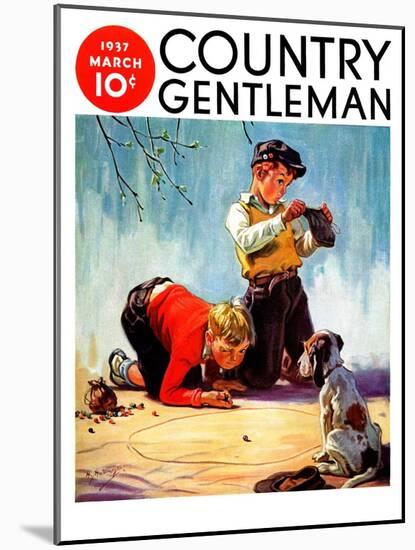 "Lost All His Marbles," Country Gentleman Cover, March 1, 1937-Henry Hintermeister-Mounted Giclee Print