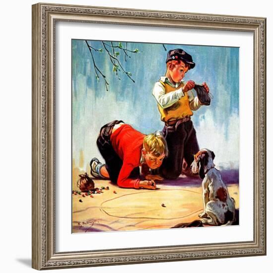 "Lost All His Marbles,"March 1, 1937-Henry Hintermeister-Framed Giclee Print