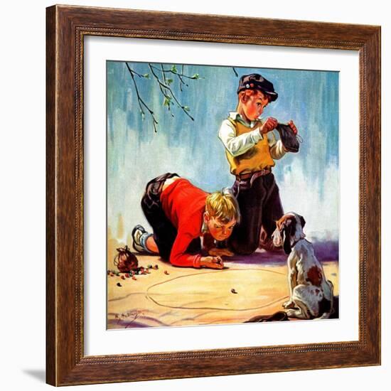 "Lost All His Marbles,"March 1, 1937-Henry Hintermeister-Framed Giclee Print